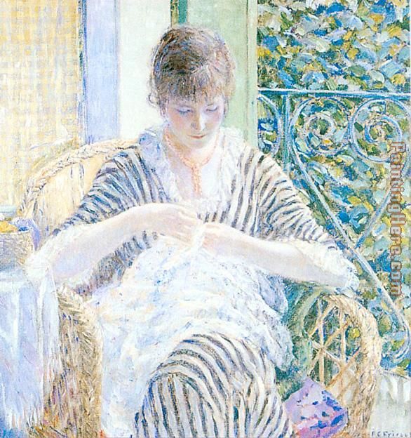 On the Balcony painting - Frederick Carl Frieseke On the Balcony art painting On the Balcony painting - Frederick Carl Frieseke On the Balcony art painting